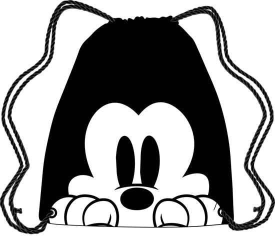 Picture of Drawstring Tote Mickey Peeking Black