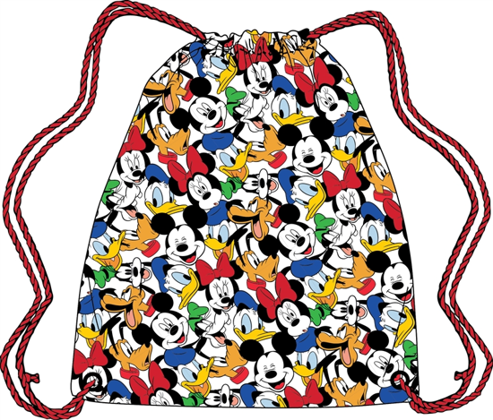 Picture of Drawstring Tote Fab 5 Mickey Pluto Donald Goofy Minnie, White