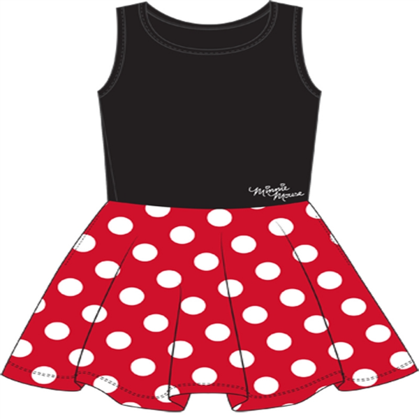 Picture of Disney Minnie Mouse Women's Black and Red Polka Dot Dress Medium