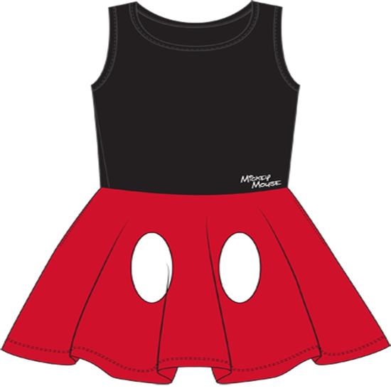 Picture of Youth Girls Tank Dress Cosplay Mickey Mouse Pants Black Red
