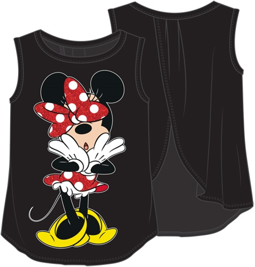 Picture of Youth Girls Tank Open Back Minnie Uh Oh Black