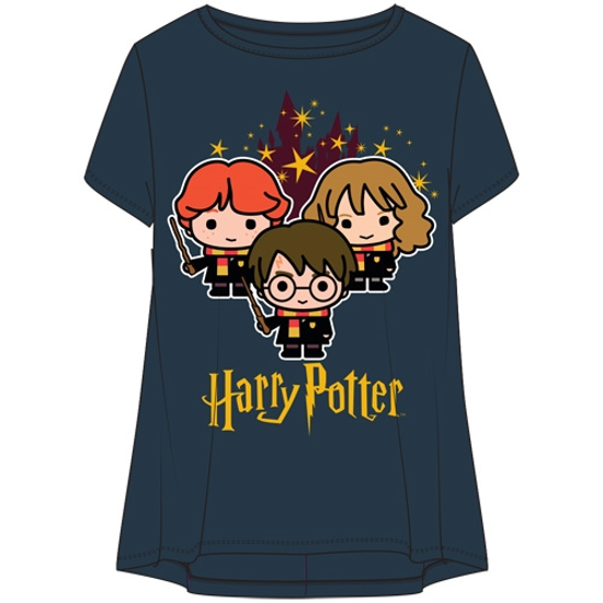 Picture of Harry Potter Youth Girls Fashion Top Hogwarts Stars Dusty Navy