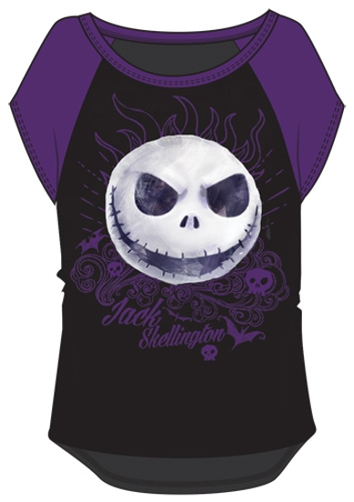 Picture of Youth Girls Nightmare Before Christmas Jack Face Top Black Purple