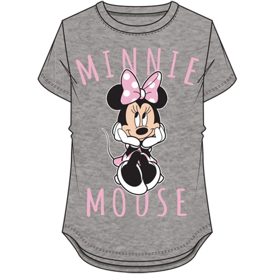 Picture of Youth Girls Sitting Minnie Mouse Hi Lo Top Gray Pink