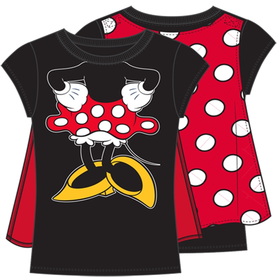 Picture of Youth Girls Minnie Mouse Cape Tee Black Red