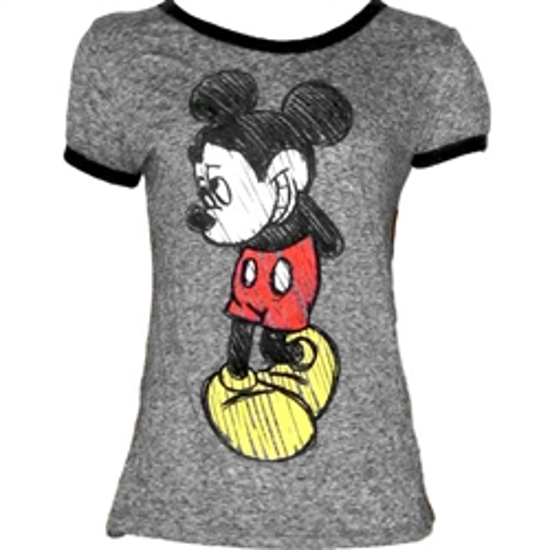 Picture of Womens Fashion T Shirt Mickey Mouse Shy Black