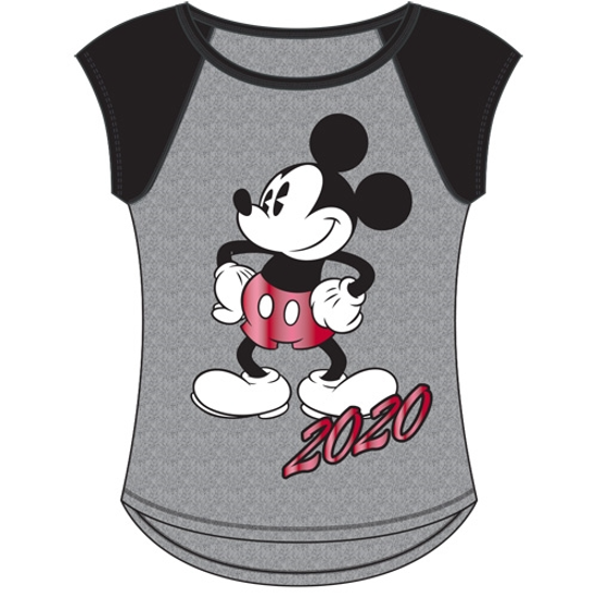 Picture of Junior Cap Sleeve 2020 Mickey Life Fashion Top Gray Black