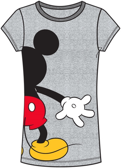 Picture of Junior Mickey Mouse Back View Fashion Top Gray