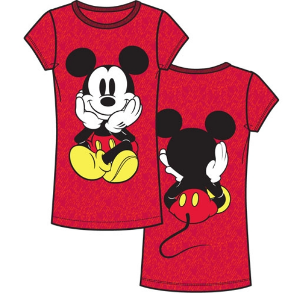 Picture of Adult Womens Fashion Top Mickey Front and Back Cherry Red