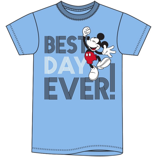 Picture of Adult Unisex Tee Best Day Ever Mickey Mouse Light Blue
