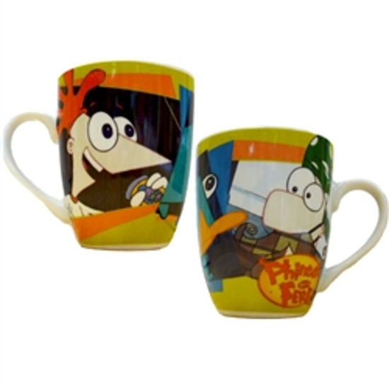 Picture of Phineas and Ferb with Perry Barrel Porcelain Mug
