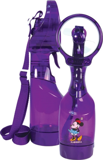 Picture of Disney Minnie Mouse Purple Personal Misting Fan Water Bottle Florida Namedrop