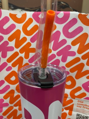 Picture of DUNKIN 2021 22oz Pink Travel Mug/Tumbler/Straw/Sipper Lid
