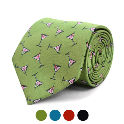 Martini Glass Pattern Novelty Tie