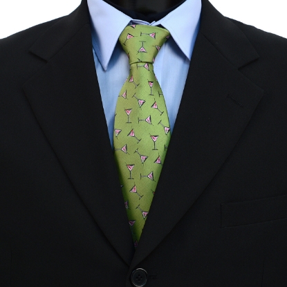 Martini Glass Pattern Novelty Tie