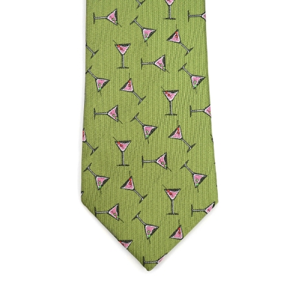 Martini Glass Pattern Novelty Tie