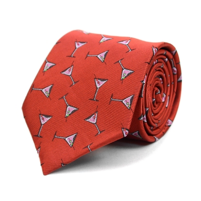 Martini Glass Pattern Novelty Tie