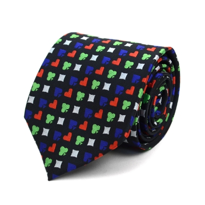 Poker Card Suits Pattern Novelty Tie