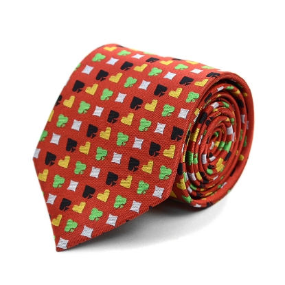 Poker Card Suits Pattern Novelty Tie