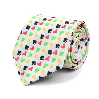Poker Card Suits Pattern Novelty Tie