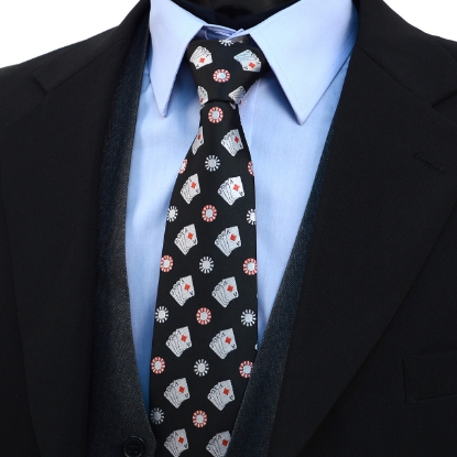 Poker Chips & Cards Novelty Tie