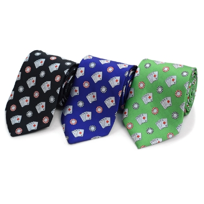 Poker Chips & Cards Novelty Tie