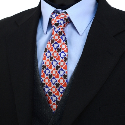 Checkered Poker Card Suits Novelty Tie