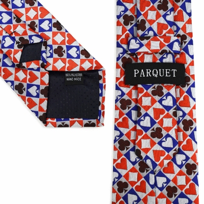 Checkered Poker Card Suits Novelty Tie