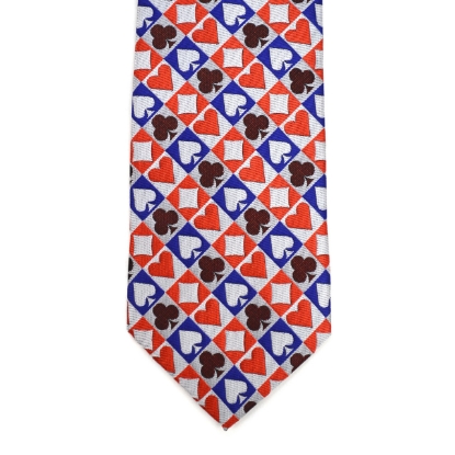 Checkered Poker Card Suits Novelty Tie