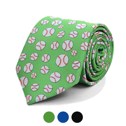 Baseball Pattern Novelty Tie