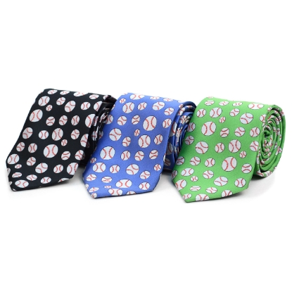 Baseball Pattern Novelty Tie