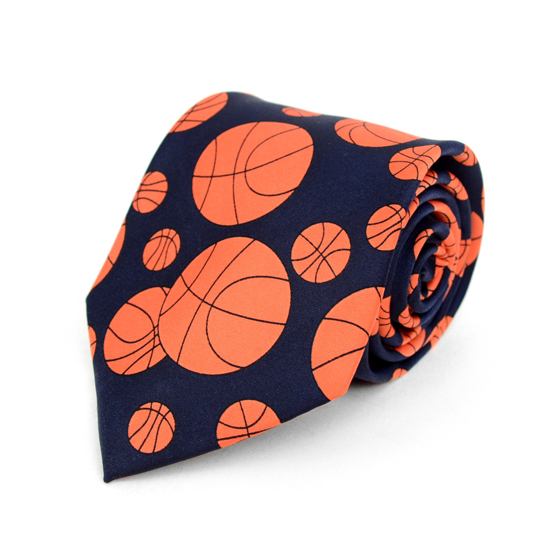 Basketball Navy Novelty Tie