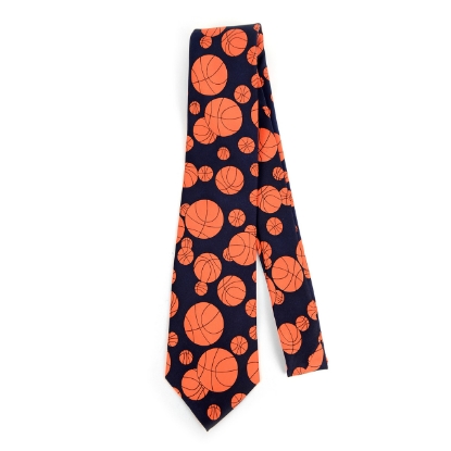 Basketball Navy Novelty Tie