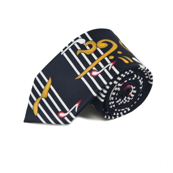 Music Note Black Novelty Tie