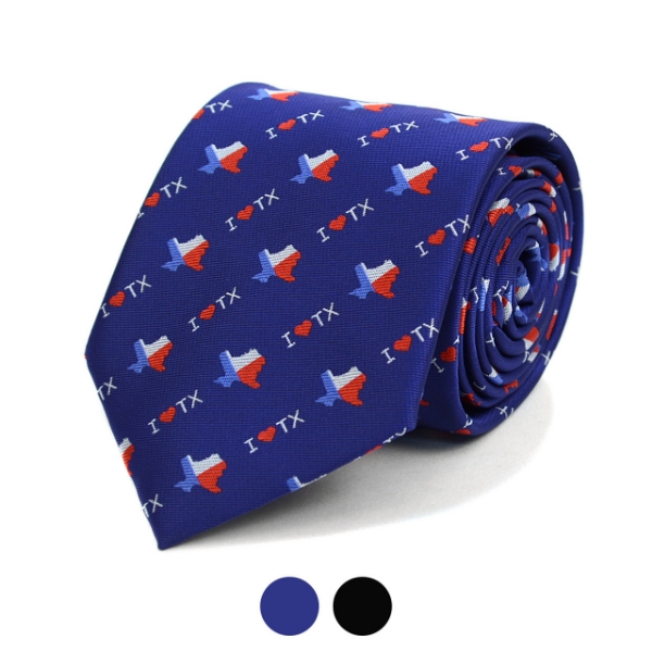 I Love Texas Pattern Novelty Tie