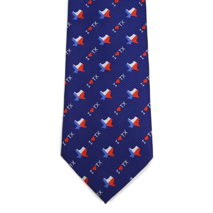 I Love Texas Pattern Novelty Tie
