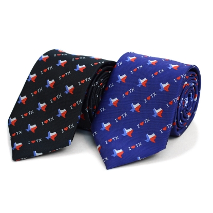 I Love Texas Pattern Novelty Tie