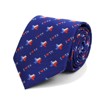 I Love Texas Pattern Novelty Tie