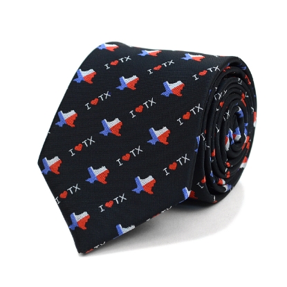 I Love Texas Pattern Novelty Tie