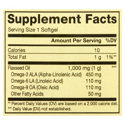 Picture of Spring Valley Flaxseed Oil Vegetarian Softgels, 1000 mg, 200 Ct