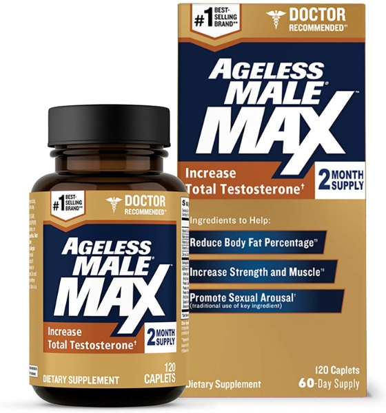 Picture of Ageless Male Max Total Testosterone and Nitric Oxide Booster, 120 ct.