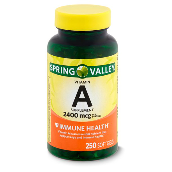 Picture of Spring Valley Vitamin A Supplement, 2400 mcg, 250 count