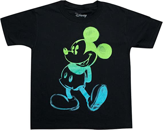 Picture of Disney Youth Kids T-Shirt Painted Mickey Black