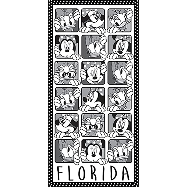 Picture of Disney Minnie Mouse and Daisy Duck Beach Towel Black and White