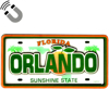 Picture of Orlando Florida License Plate Dual Layer MDF Magnet 2" x 4.5"