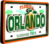 Picture of Orlando Florida License Plate Dual Layer MDF Magnet 2" x 4.5"