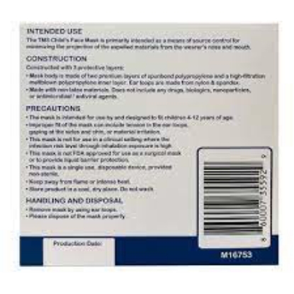 Picture of TMS 3-Ply Children's Face Mask (50 ct.)