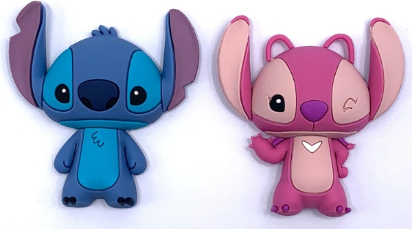 Picture of Disney Stitch & Angel 3D Foam Magnet Set for Refrigerators and Lockers