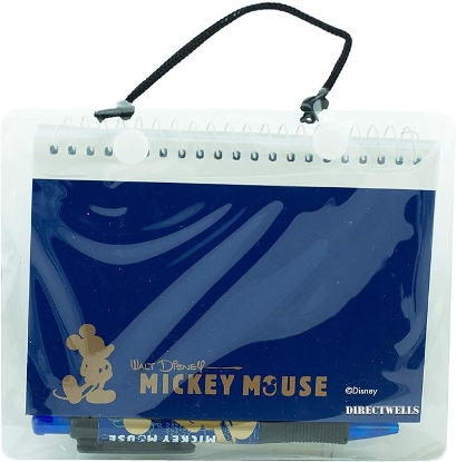 Picture of Disney Mickey Autograph Note Pads Memo Book with Retractable Pen - (Mickey Blue & Gold)