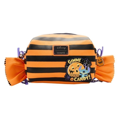 Picture of Disney Loungefly Lilo and Stitch Striped Halloween Candy Wrapper Crossbody Bag